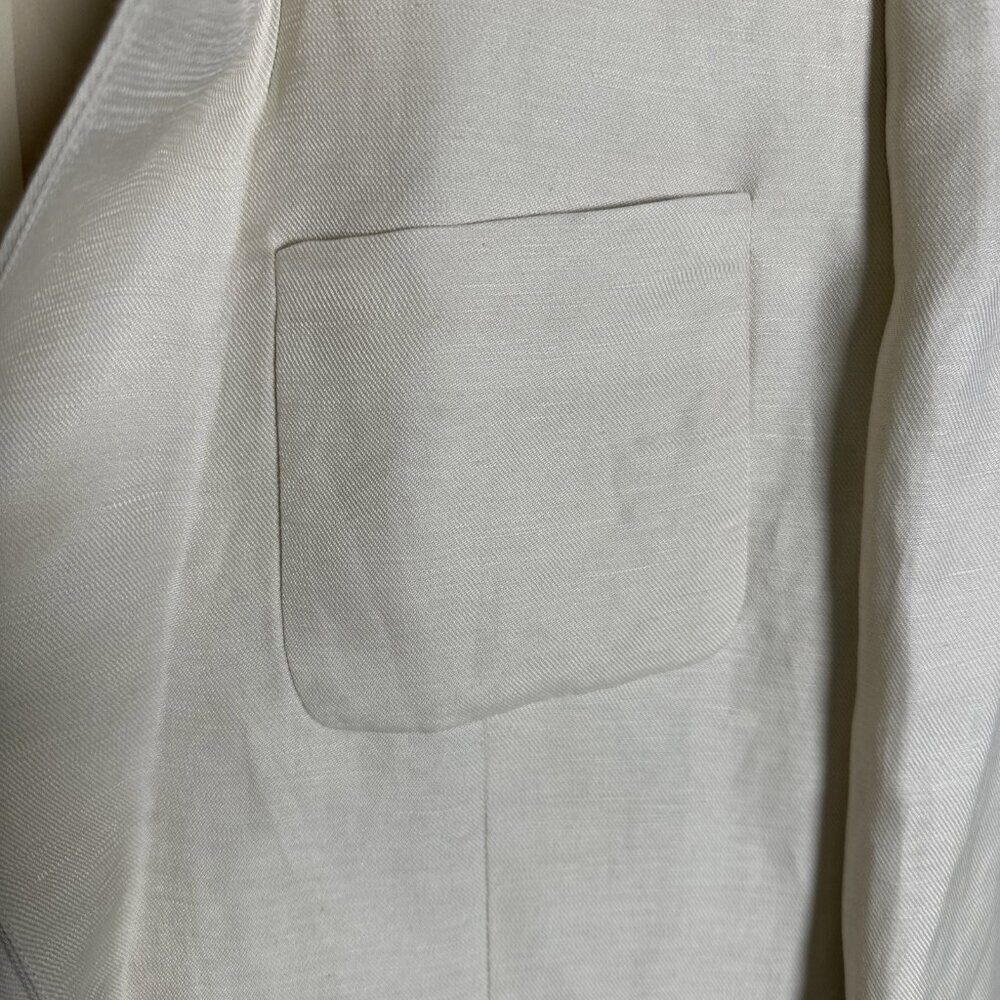 Ralph Lauren Women's Blazer Linen Blend Twill Size 8 Beige Pockets Office Jacket - Picture 11 of 15